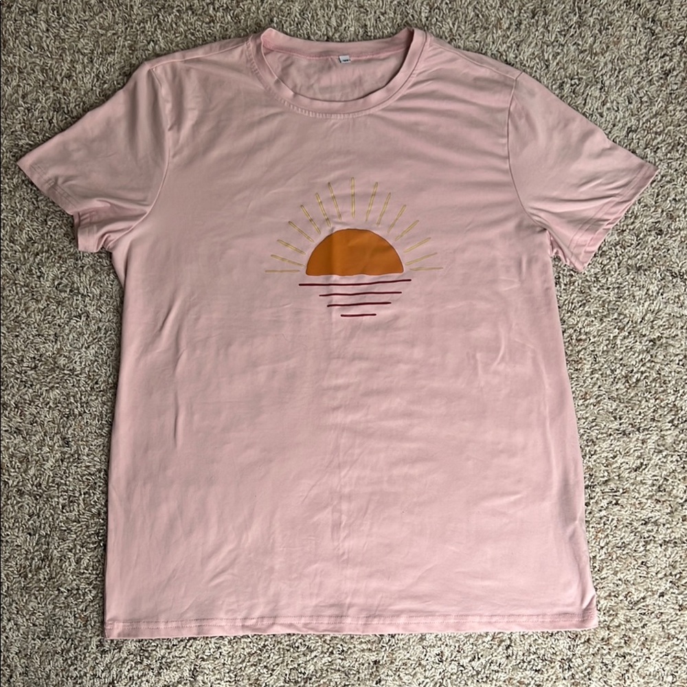 Graphic Tee with Sun Design